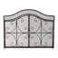 Pare-étincelles contemporain, fer, maille diamantée fine, H 31,86 po x l 43,25 po, cloison de foyer mat, cadre en fer, cuivre