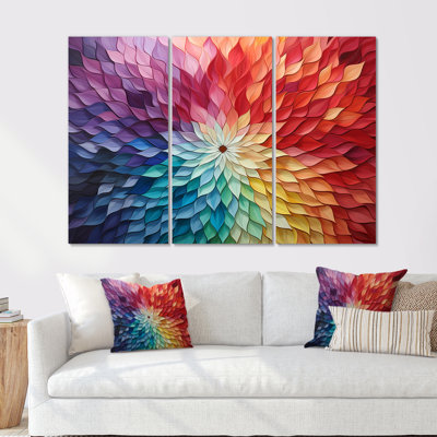 Multicolor Op Art Symmetometric Illusions - ensemble d'art mural Op