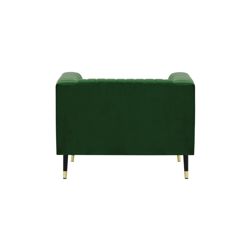 Clevenger Velvet Armchair, Dark Green