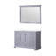 Meuble-lavabo simple gris foncé l 48 po x P 22 po, plateau en marbre de culture, lavabo carré blanc et miroir de 46 po