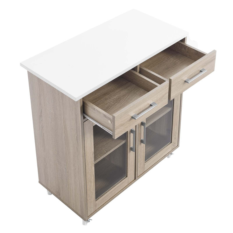 Modway Cuisine Kitchen Cart, Oak