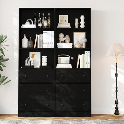 70.9'' H Book Cabinet Storage Bookcase Set