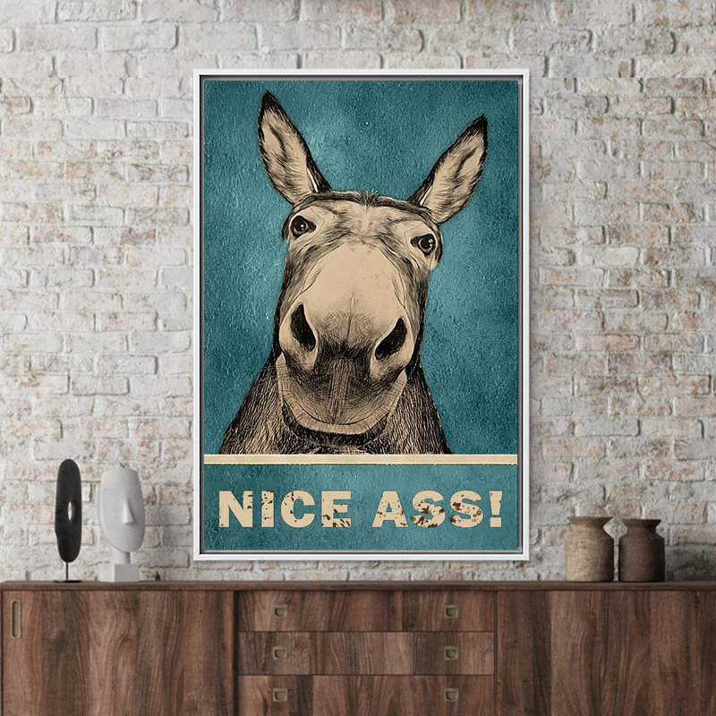 «Humour Donkey», reproduction d'art moderne sur toile «Nice Ass», 1P, 102,4 po H x 47,3 po l