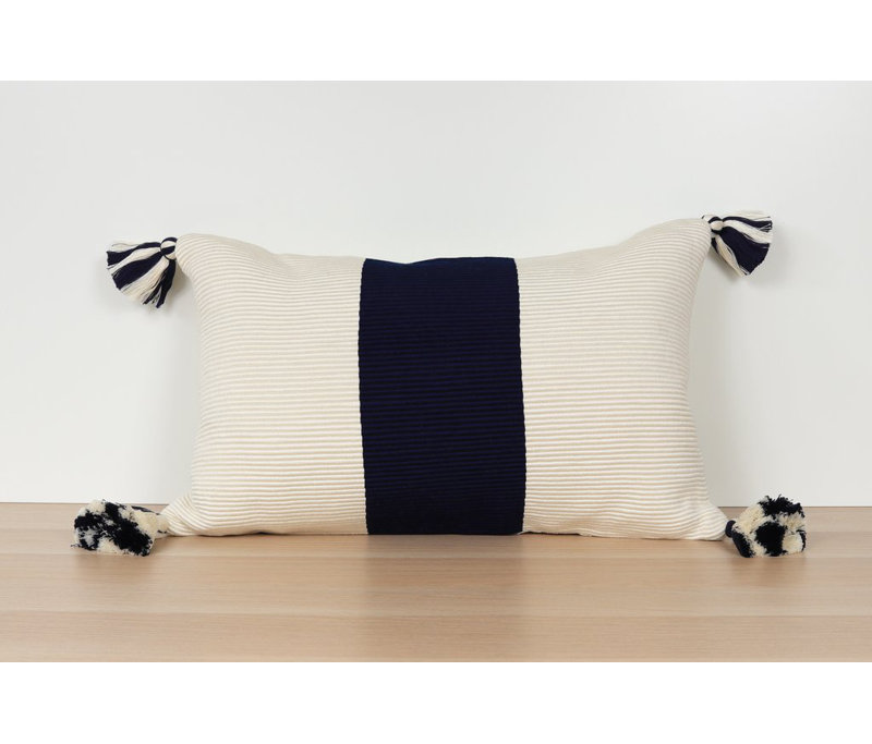 Laguna Rectangular Cotton Pillow Cover & Insert, Navy