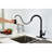 Stainless Steel Kitchen Faucet With Matte Black Look And Convenient Pull Down , Single Handle For Your Sink