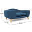 Lit pour chien bleu marine avec fonctionnalité Mid-Century moderne, coussin et pieds en bois de bouleau stable, lit de style assemblage, bleu, ferme requis