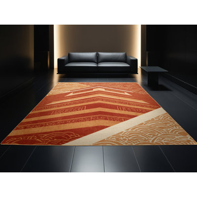 Machine Washable Pelico Chichen Itza Global Inspired Oriental Rug in Brown – LightBrown Binding