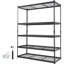 Étagère de rangement réglable à 5 niveaux, capacité de 2 000 lb, étagère de rangement en métal robuste, noire, L 60 po x l 24 po x H 78 po pour garde-manger de cuisine
