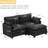 Rhydian 77.6" L-Shaped Couch Sofa With Ottoman Deep Seat Upholstered Sectional-1738366621