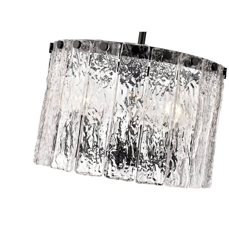Luminaire suspendu tambour 3 lumières Occh silicone, Noir mat