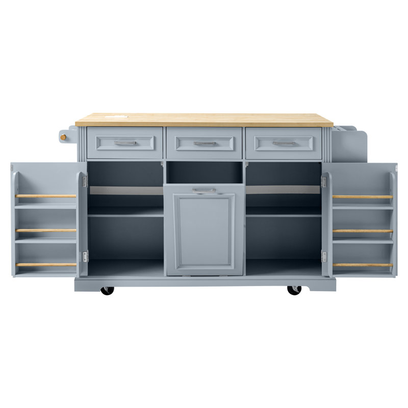 64.57 " W Kitchen Island, Blue