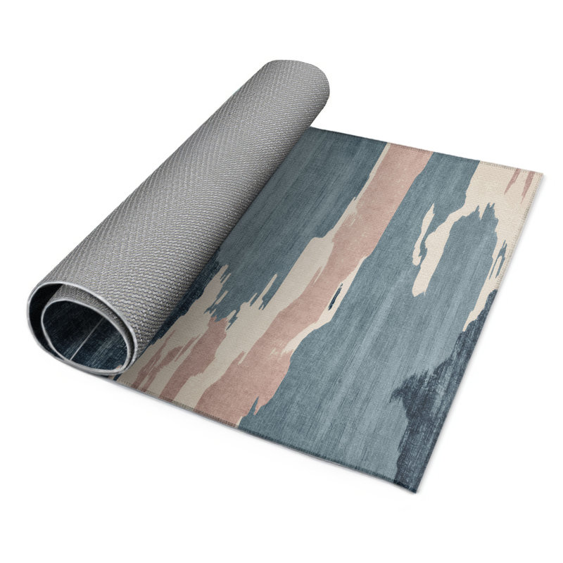 Watercolor Gray Indoor and Outdoor Area Rug, Rectangle 9' x 12'