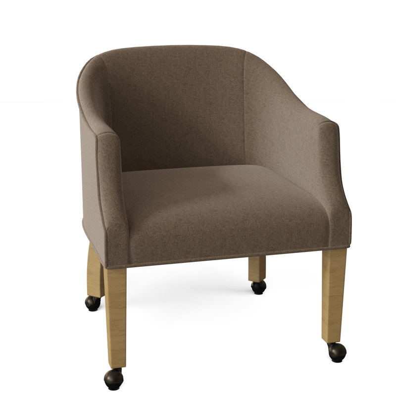 Aiden Barrel Chair, 9953 Midnight 100% Polyester, Hazelnut