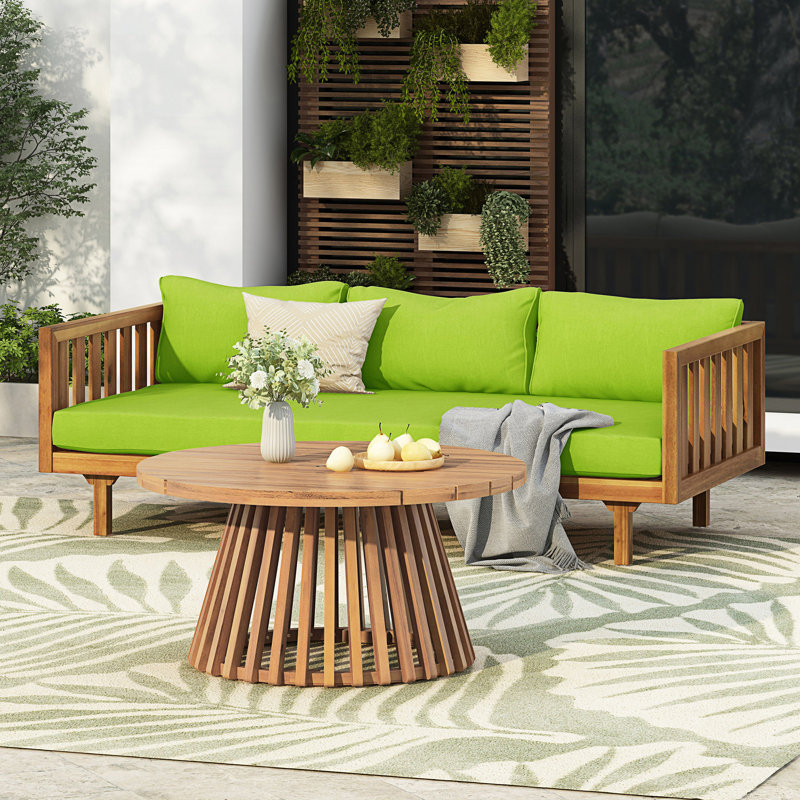 Ensemble de lit de jour et de patio 3 places, Vert