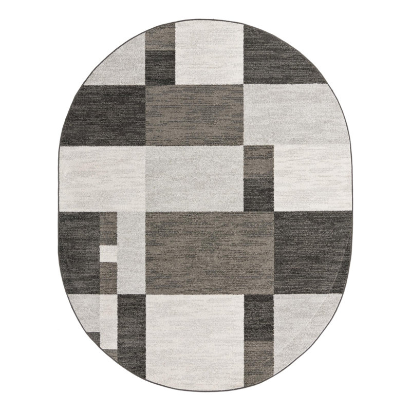 Harender Geometric Indoor Rug, Oval 7'10" x 10'