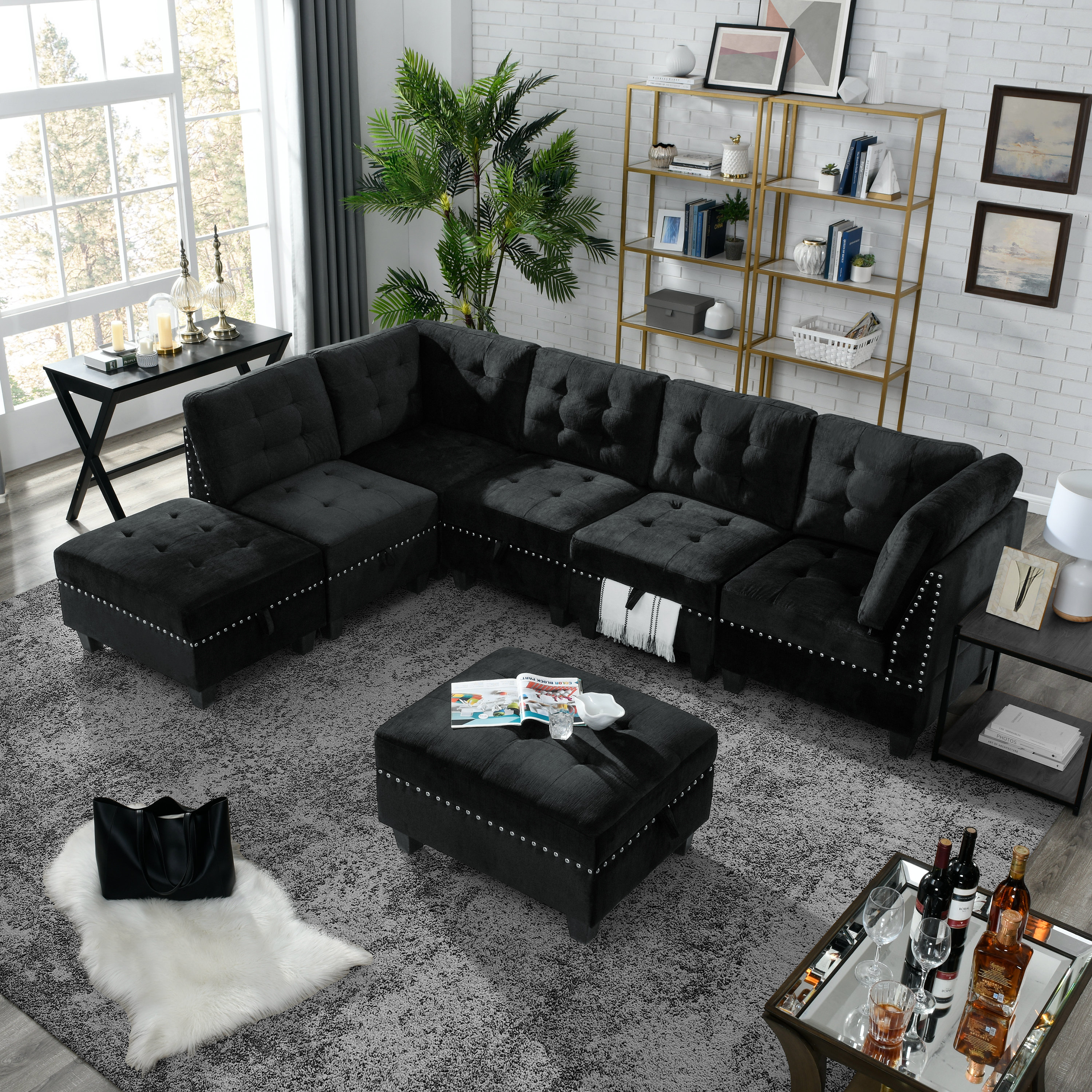 Latitude Run® L-Shaped Sectional Sofa Couch,modular sectional,DIY ...