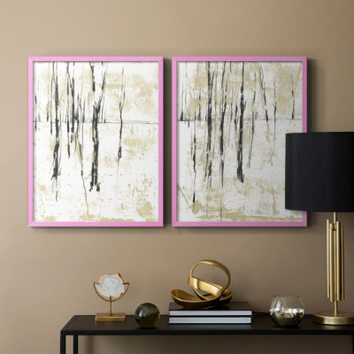 Impression encadrée Gilded Forest I-Premium - prête à être accrochée - aucun clou requis - aucun clou requis