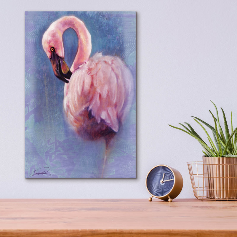 «Pretty In Pink Flamingo» par Robert Campbell, H 16 po x l 12 po x P 0,13 po