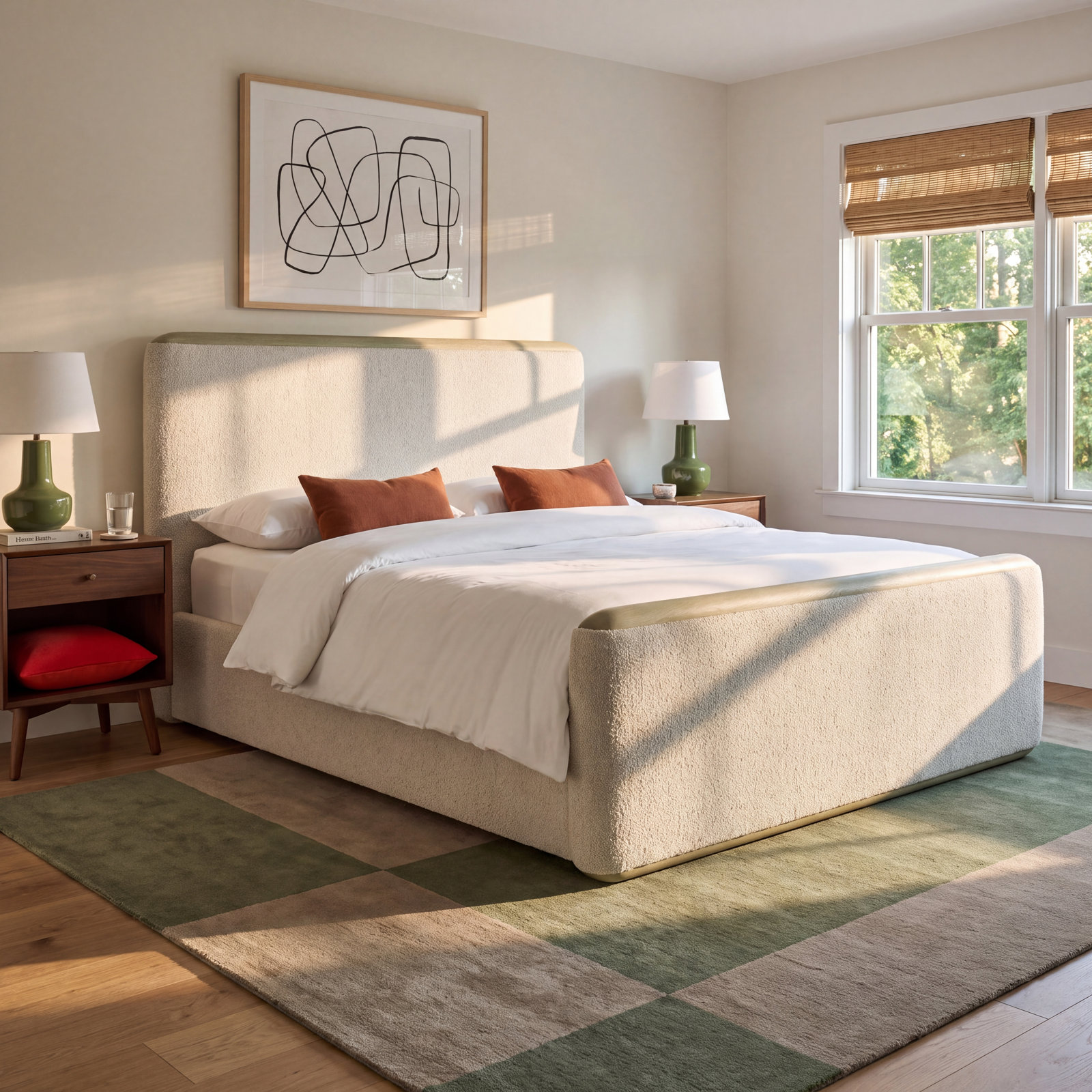 Arcadia Upholstered Panel Bed, King