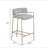 Grey and Gold Low Back Upholstered Stool