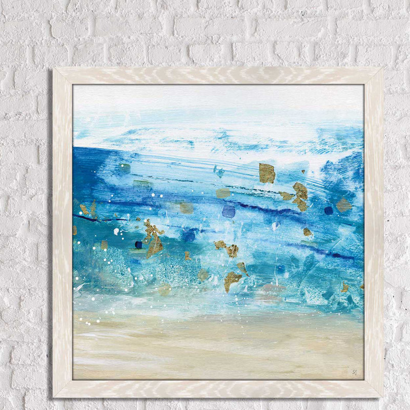 «Sea Glass Summer I», reproduction de peinture à l'acrylique encadrée, H 37,5 po x l 37,5 po x P 1 po