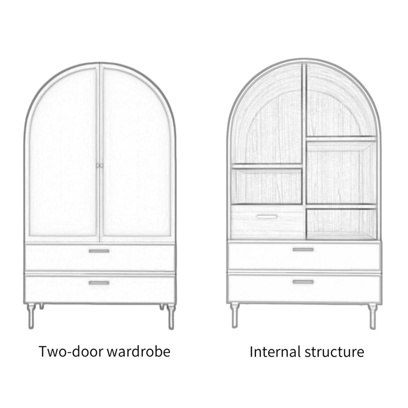 Garde-robe de luxe rétro à lumière française, Burlywood