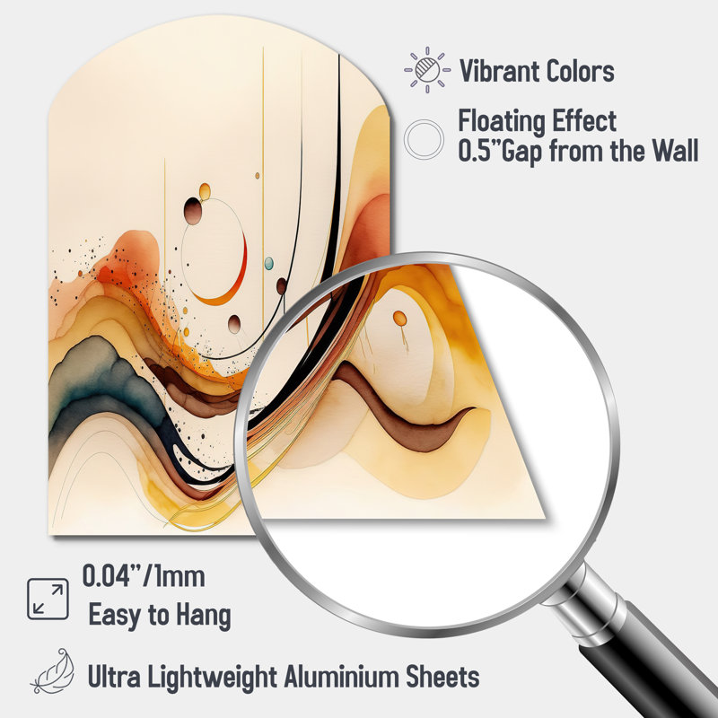 «Burnt Orange Waves Abstract V», impression murale asymétrique abstraite, impression murale, H 43 po x l 33 po