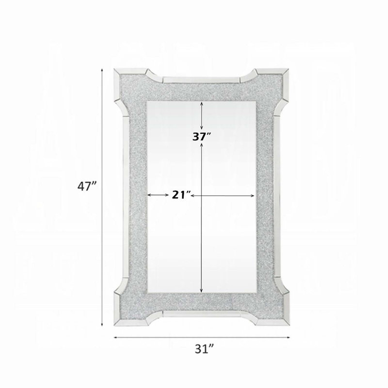 Miroir décoratif 31 "x47", miroir et faux diamants Noralie