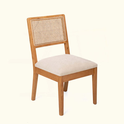 Ensemble de table de salle à manger 7 pièces French Country, table de salle à manger extensible ronde en bois + 6 chaises de salle à manger en rotin, meubles de salle à manger peu encombrants, polyvalent pour la salle à manger salon petit Apar