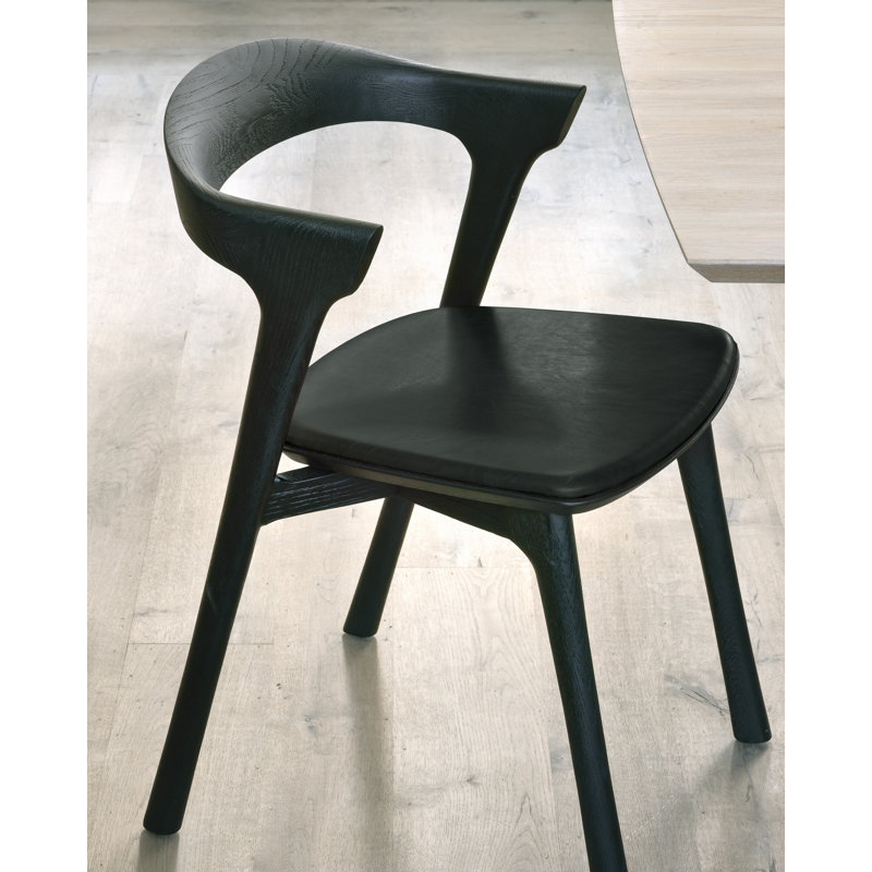 Bok Leather Dining Chair, Black Leather, Black