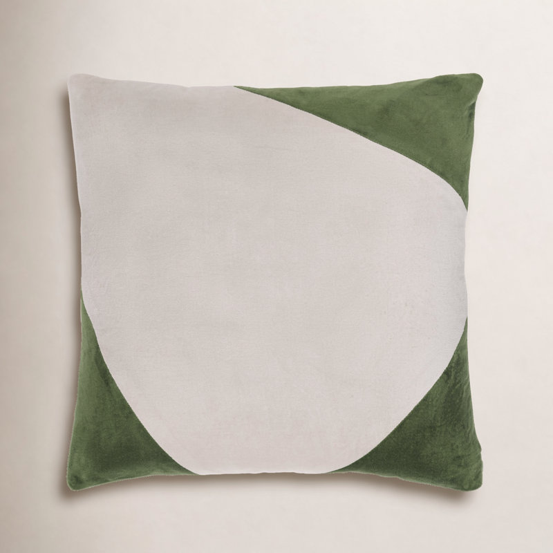 Coussin en coton Denny, 18 po x 18 po, Sauge pâle, Housse de coussin seulement - sans coussin
