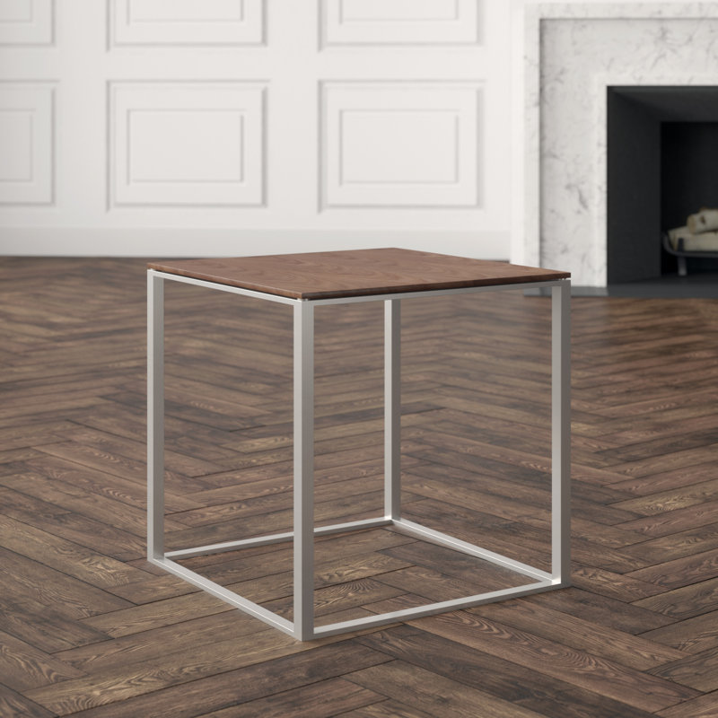 Minimalista End Table, White, Walnut
