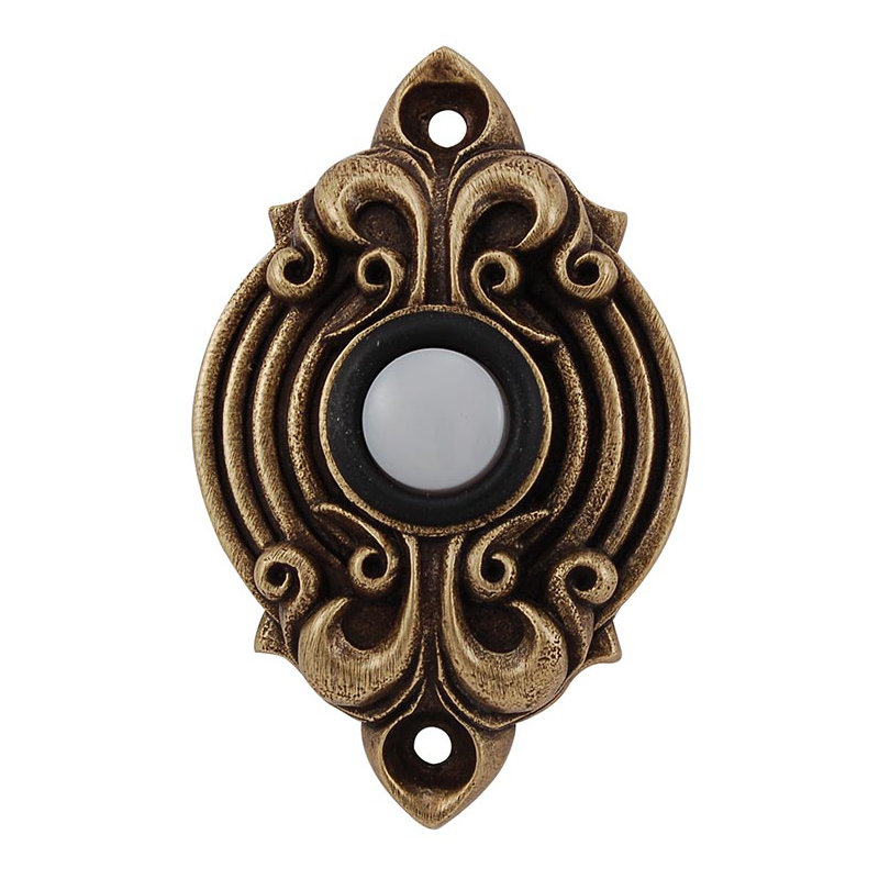 Sforza Push Button, Antique Brass