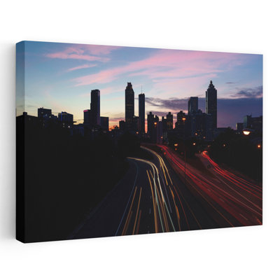 Downtown Atlanta Skyline from the Jackson Street Bridge Atlanta Georgia USA 1 Piece Wrapped Canvas Wall Art