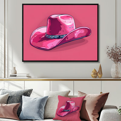 Décoration murale chapeau de cowboy rose