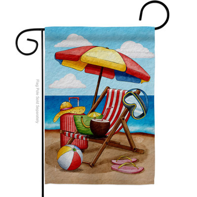 Drapeau de jardin en polyester à 2 côtés pour chaise de plage 19 x 13 po