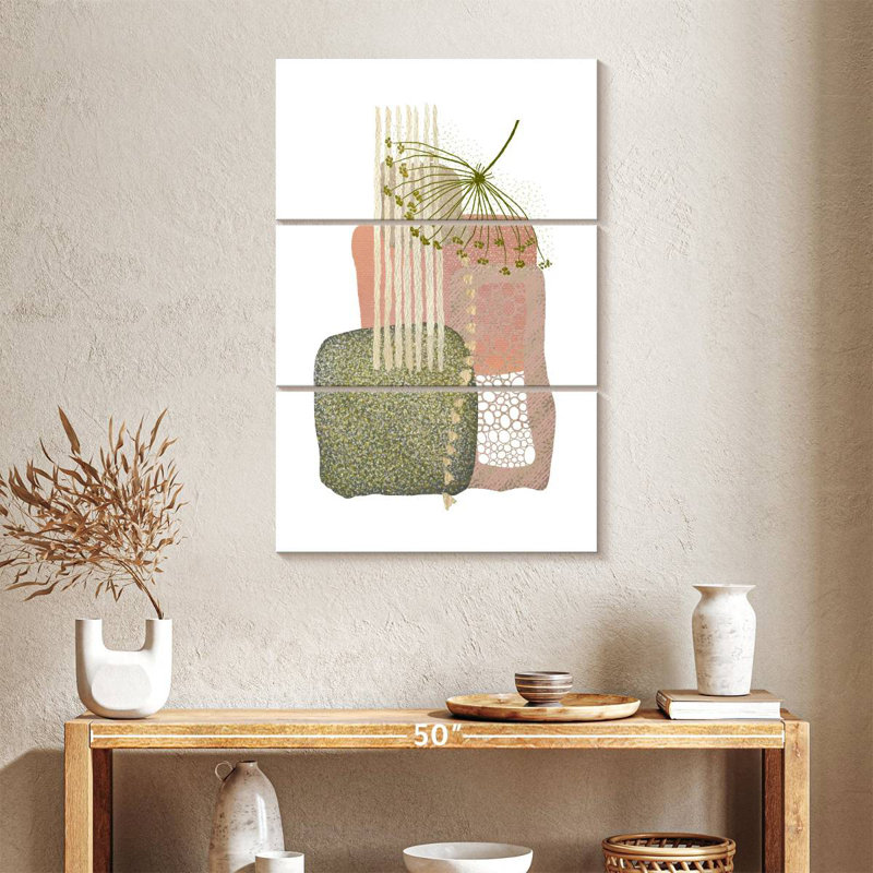Harnek délicat rose et vert III, H 38 po x l 24 po