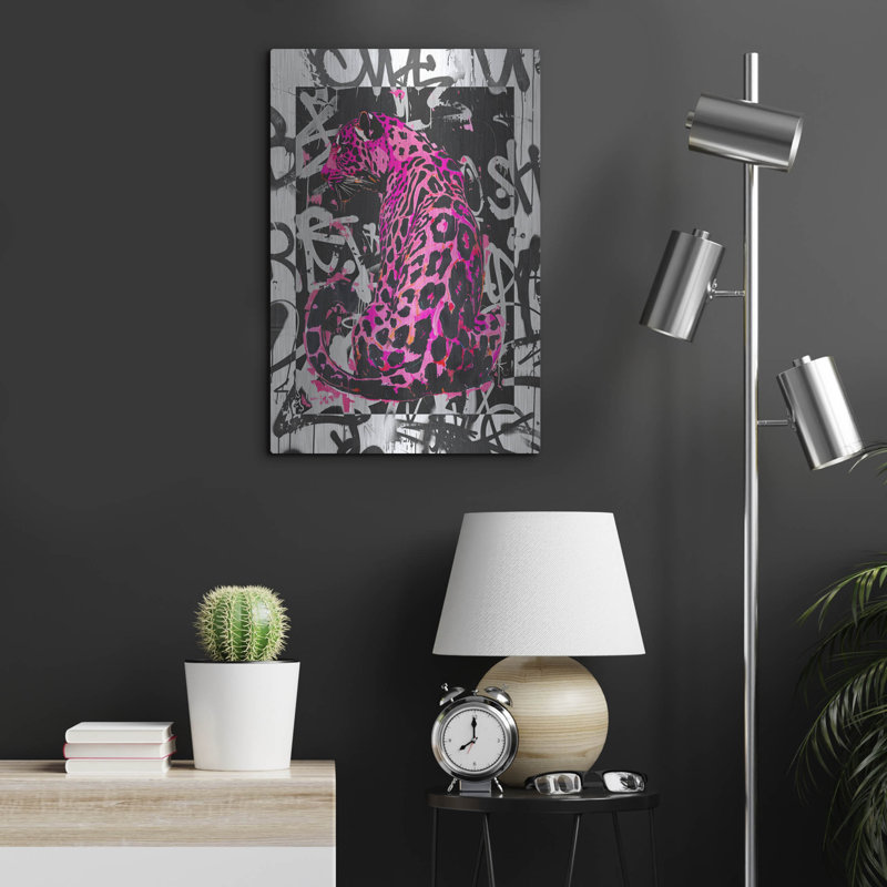 «Bink Leopard» par Svetlana Aleynikova, art mural en métal, H 24 po x l 16 po