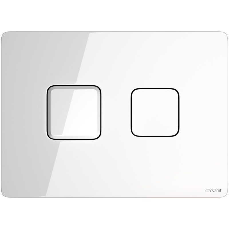 Button Pneumatic Accento Square Glass Black, White