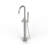 Floor Mounted Freestanding Single Handle Tub Filler Faucet Neptune - Brushed Nickel-56785725-55866334