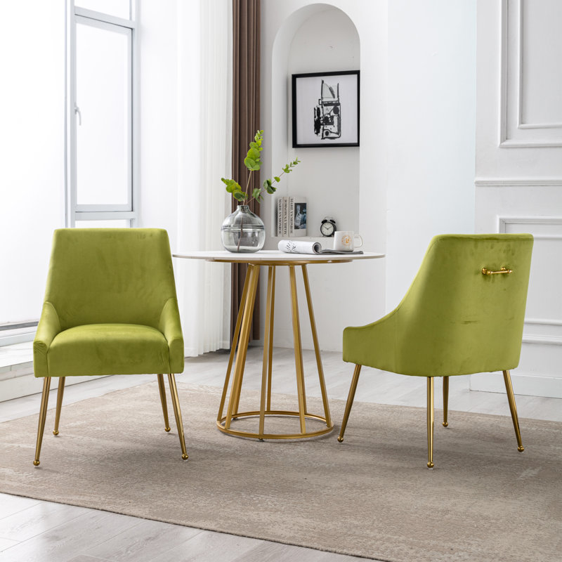 Chaise d'appoint en velours 21,25 po Khivi, Vert clair