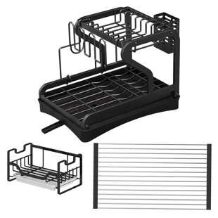 Aluminum Dish Drying Rack ( Black）