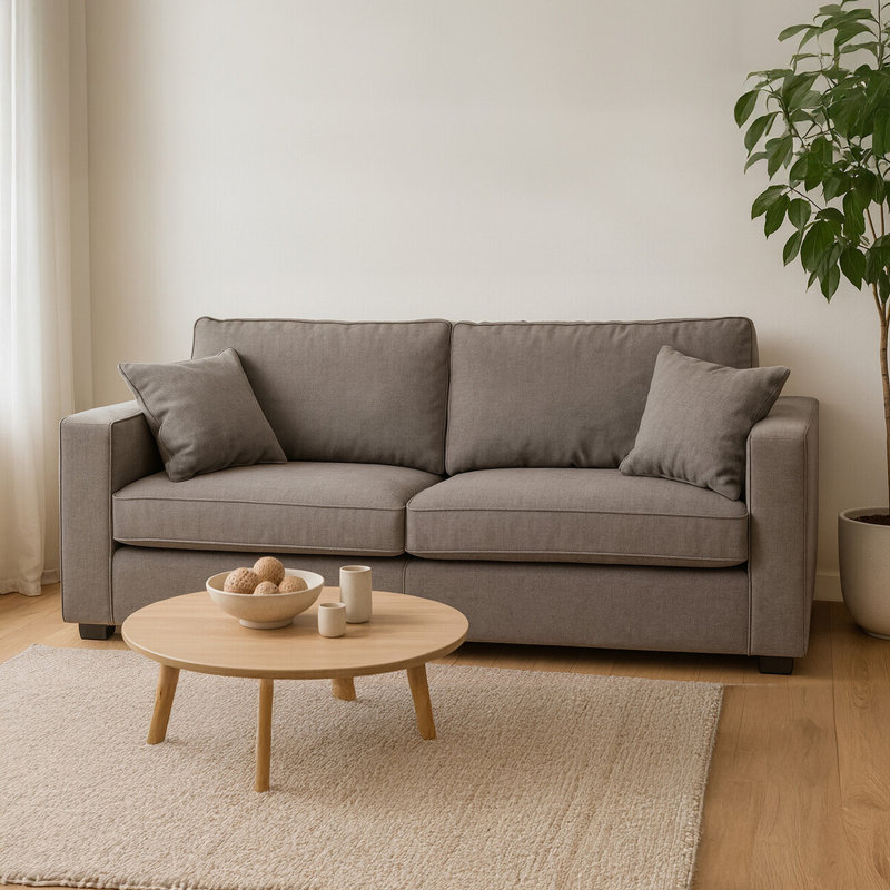 Grace-Olivia Cotton Blend Sofa, Grey, 3
