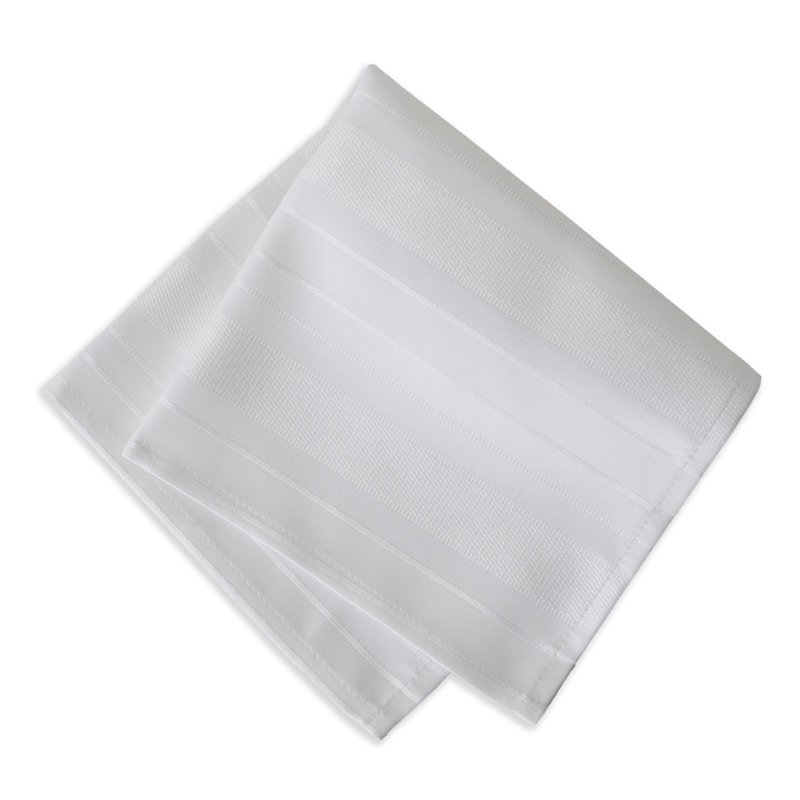 Robyn 100% Polyester Striped Square Napkin, White