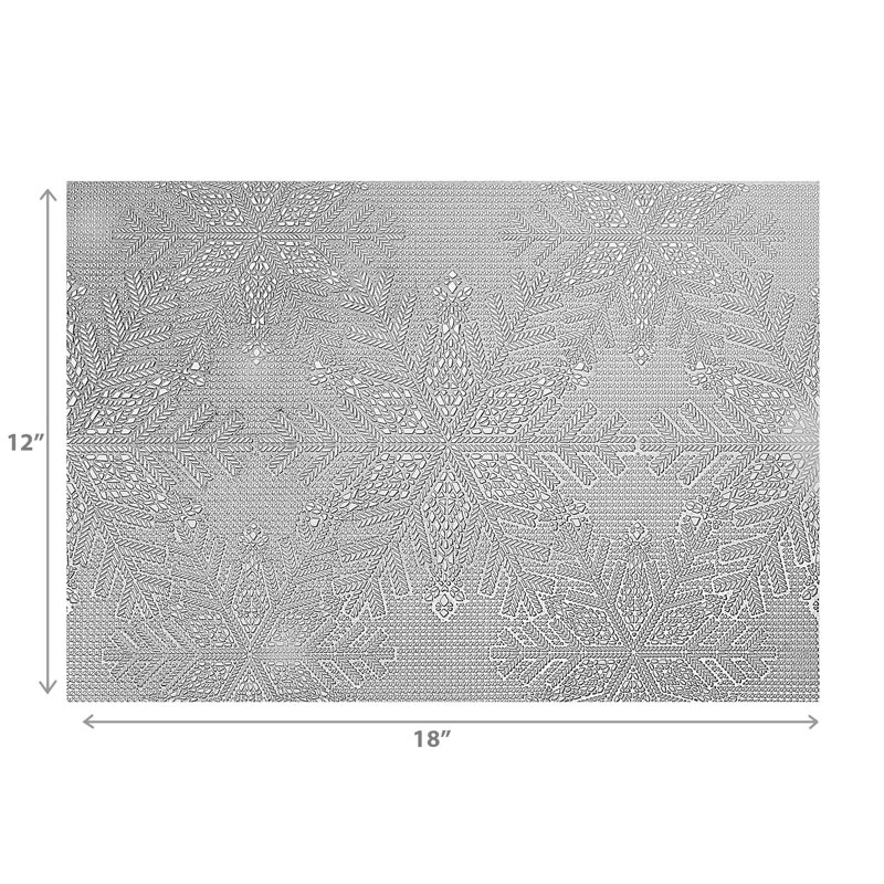 PVC rectangulaire Napperon Cut Out, Argent argent