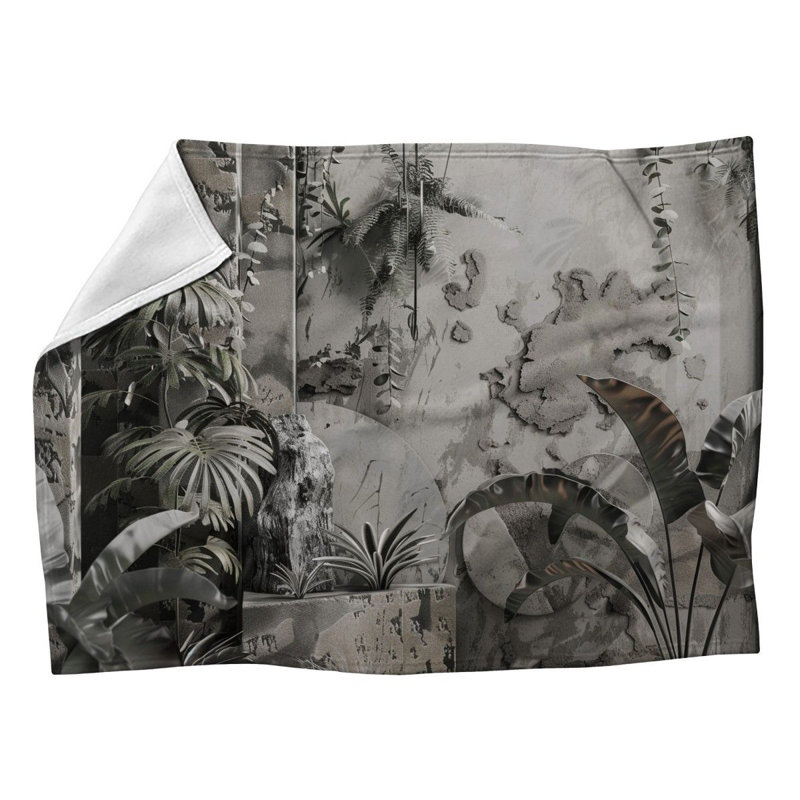 Jeté en molleton botanique tendance, L 50 po x L 60 po