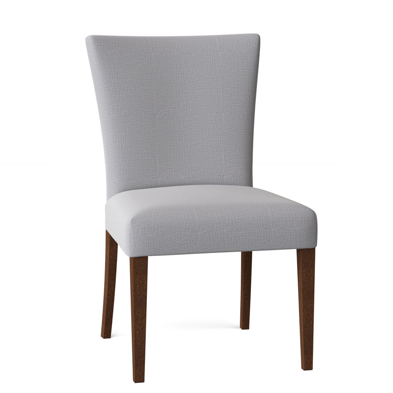 Jazla 20'' H Upholstered Side Chair, Dark Walnut, Dove Grey Performance