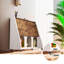 Bureau à roulettes pliable blanc brun, poste de travail mobile avec armoire de rangement, bureau à roulettes en bois pour bureau à domicile, ordinateur portable, canapé, lit-612046981