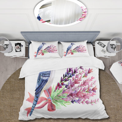 Ensemble de housse de couette en microfibre rose / vert / blanc / bleu