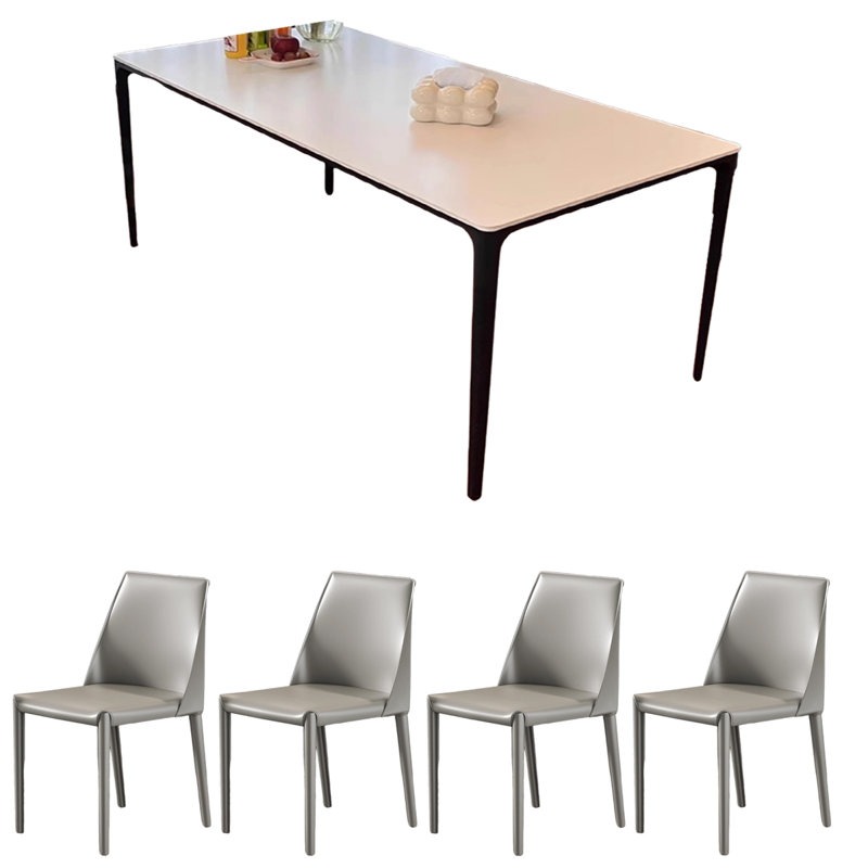Table rectangulaire simple blanche moderne, H 29,53 po x L 63 po x l 31,5 po